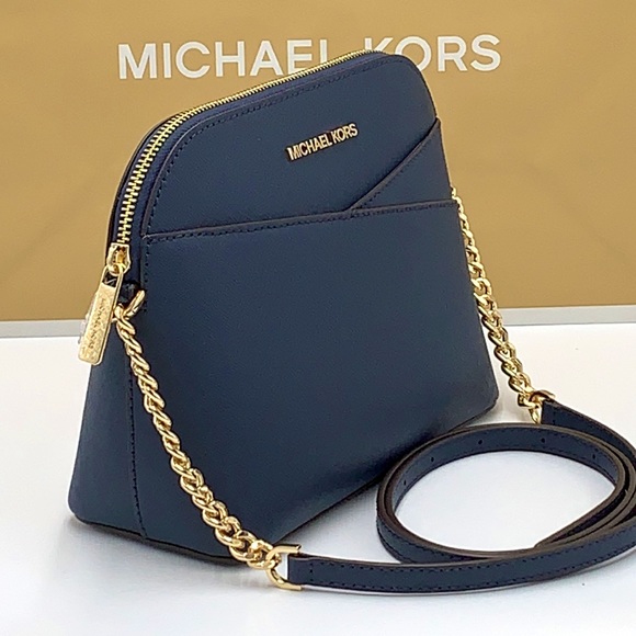 MICHAEL KORS JET SET TRAVEL DOME XCROSS XBODY SAFFIANO LEATHER NAVY COLOR - Picture 2 of 13